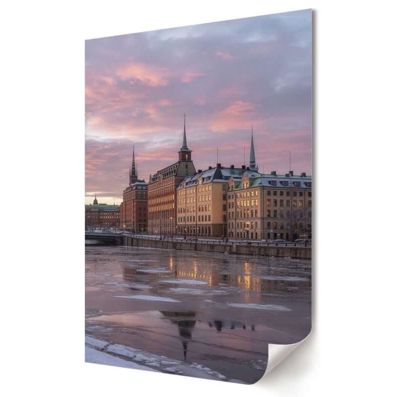 Plakat na ścianę Wallfluent Format A1 Miasto wieczorem Artysta Tesa 1 szt.