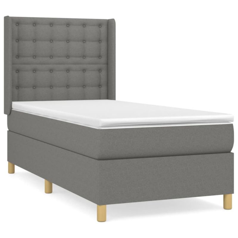 Łóżko kontynentalne WaszeMeble 90x190 cm ciemnoszara WM-3132274 1 szt.