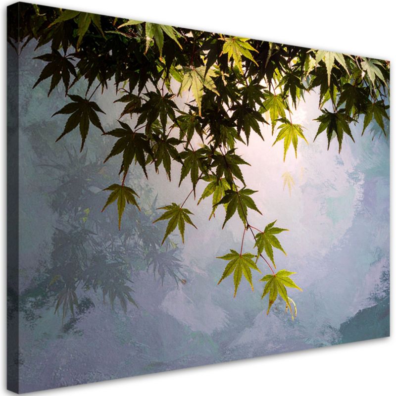 Obraz do salonu sypialni kuchni biura Feeby Zielone liście klonu 90x60cm 1szt