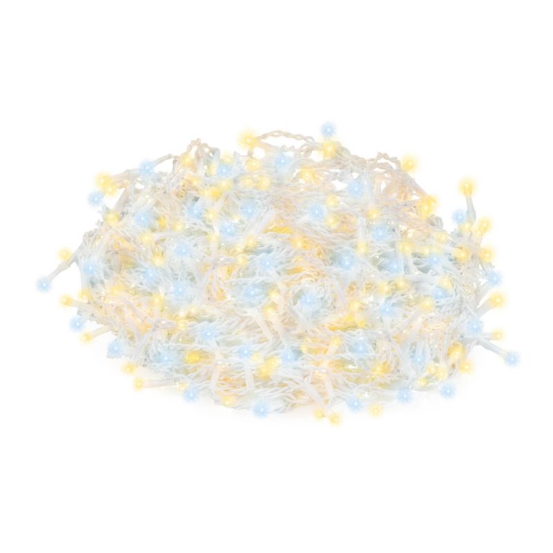 Kurtyna świetlna 300 led girlanda Springos, lampki wewnętrzno-zewnętrzne sople biały ciepły + biały flash 1 szt.
