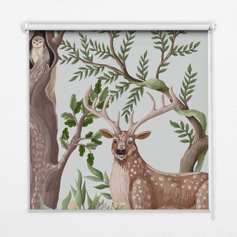 Roleta Z Nadrukiem Tulup 150x140 cm Leśne Zwierzęta Montaż do ściany/sufitu 1 szt.