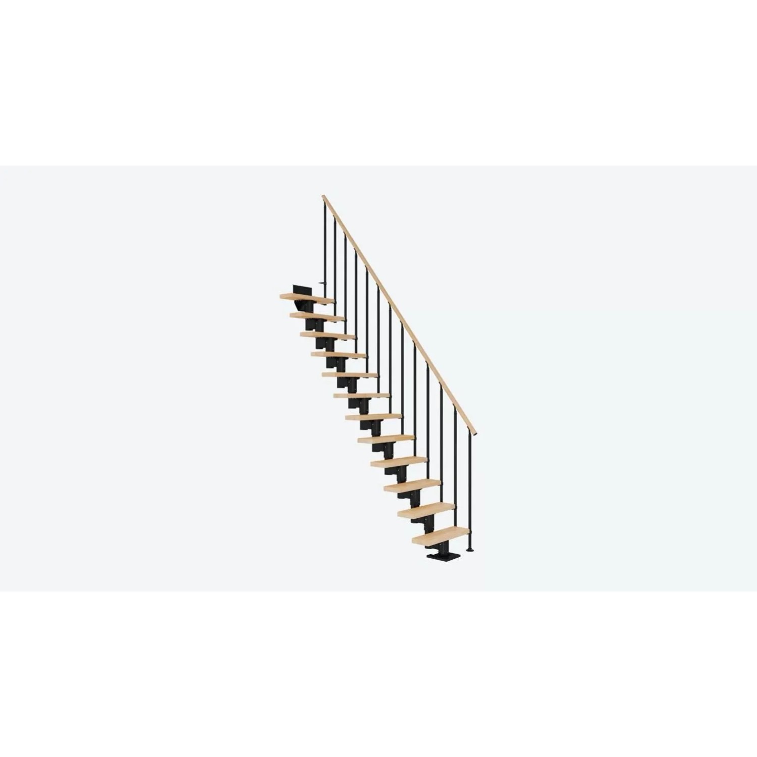 Dolle Schody modułowe Dublin 61cm proste buk lakierowany czarny max.H292