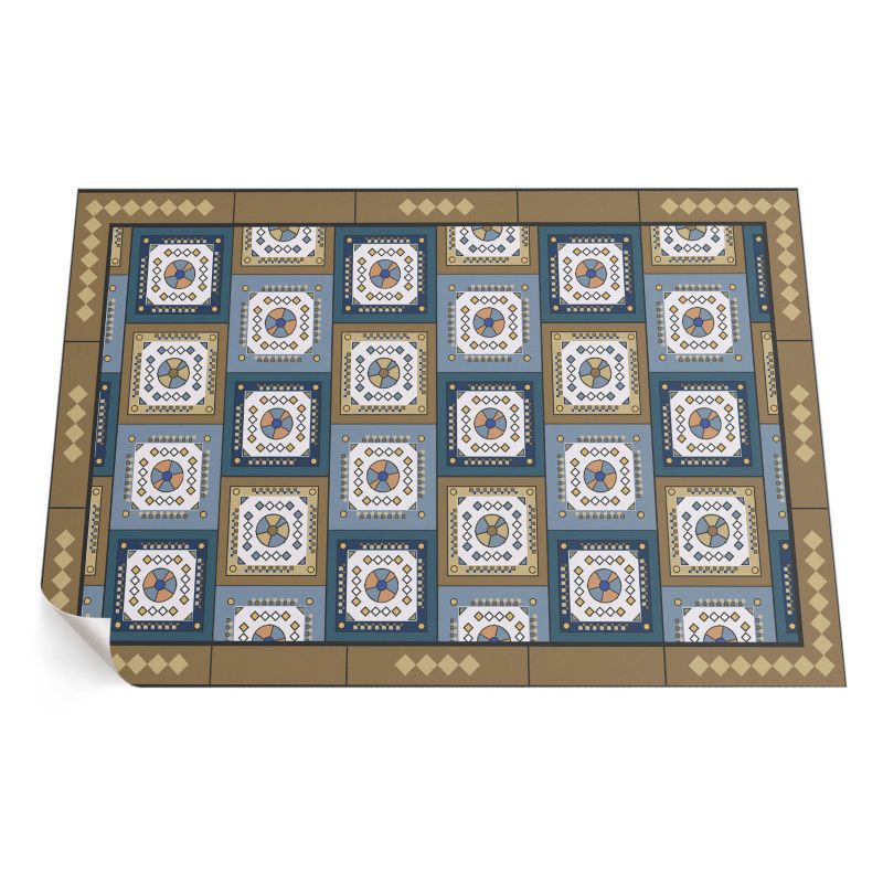 Dywan Winylowy Z Nadrukiem ArtPrintCave 150x225 cm Geometryczna kostka wzór w stylu retro 1 szt.