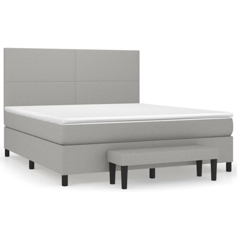 Łóżko kontynentalne WaszeMeble 180x200 cm jasnoszare WM-3136453 1 szt.