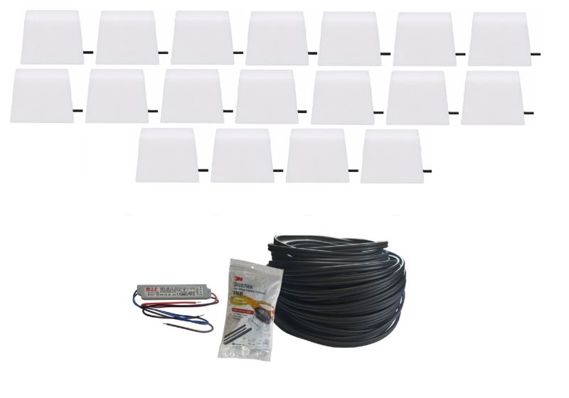 Kostka brukowa Bruklux Świecąca LED Piccola 8x9x9,5x6 cm Zestaw 18 szt