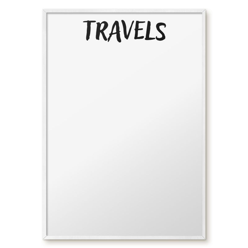 Tablica Magnetyczna Dekoracyjna Ścienna Tulup 70x100 cm Travels - Biała rama Do salonu, sypialni 1 szt.