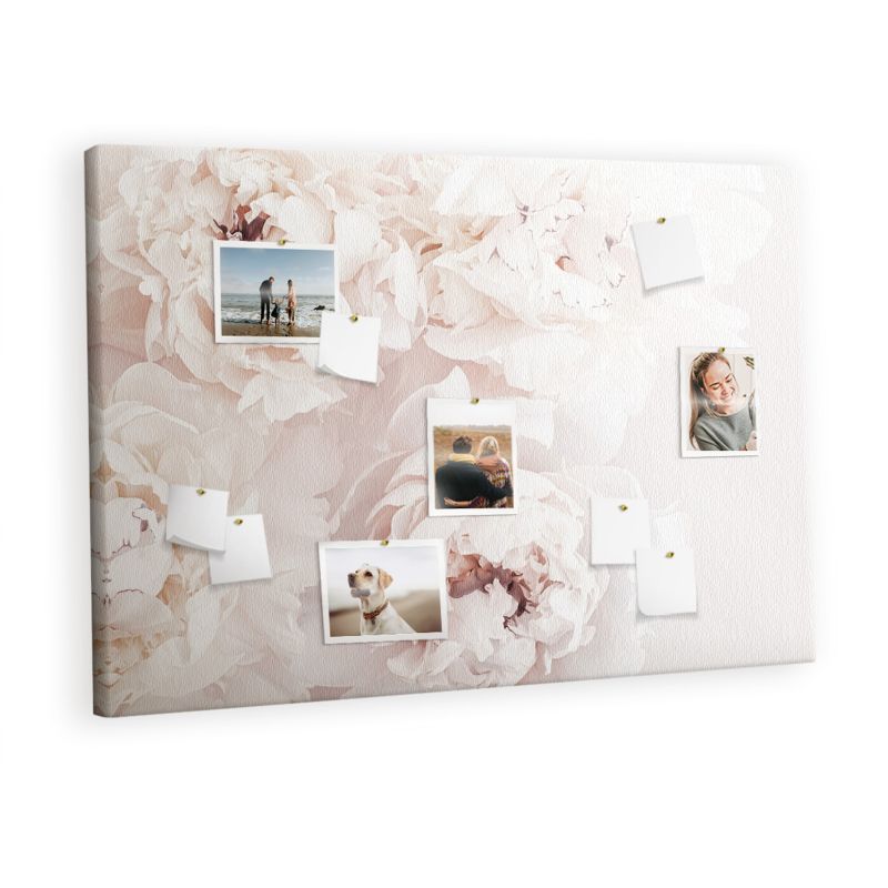 Ozdobna Tablica Korkowa Tulup 120x80 cm Kwiaty piwonii Nowoczesna tablica Pinezki drewniane 1 kpl