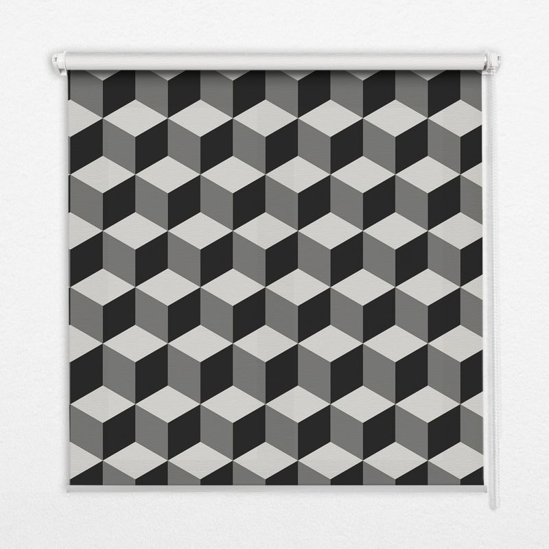 Roleta Przepuszczające Światło Tulup 80x140 cm Kostki 3D Montaż do ściany/sufitu 1 szt.