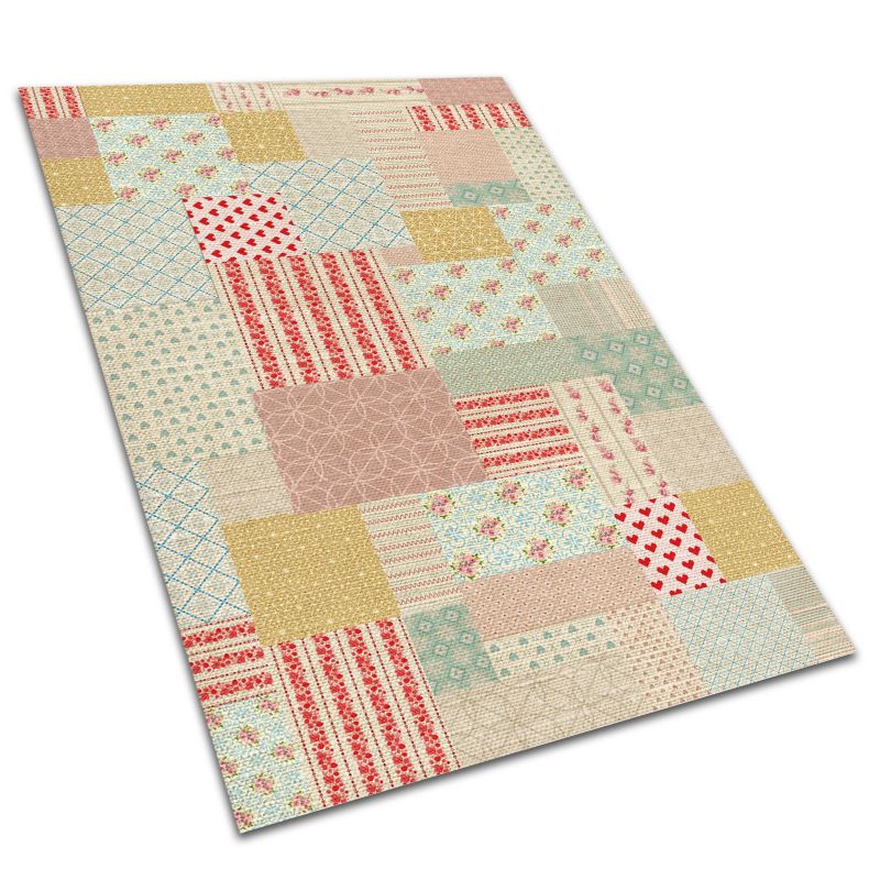 Dywan Ogrodowy Tulup 150x225 cm Wodoodporny, Lekki Kolorowy patchwork 1 szt.