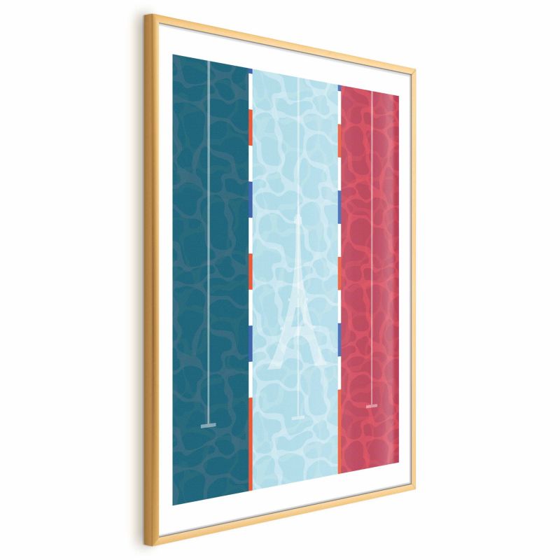 Plakat Artgeist Francuski basen 21x30 cm z ramą złotą 1 szt