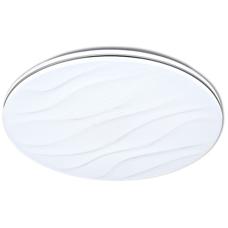 Plafon sufitowy nowoczesny Polux Desert biały chromowany LED 72W 3000K-6500K 8000lm IP44 wym: 6,5 x 48 x 48 cm - 1 szt.