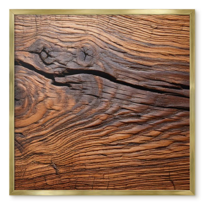 Tablica Do Magnesów Tulup 50x50 cm Tekstura drewna - Złota rama Do salonu, biura 1 szt.