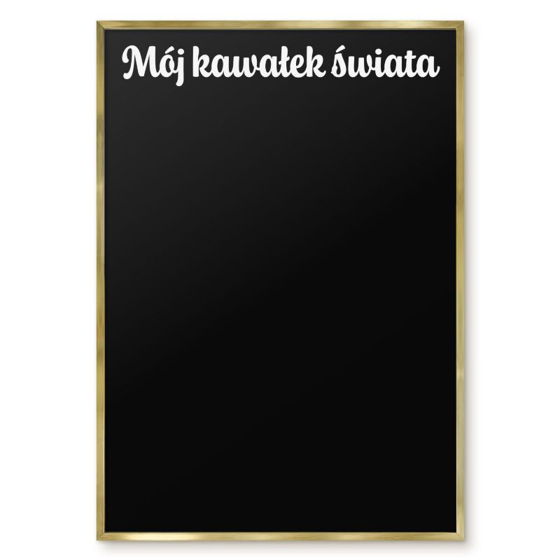 Tablica Magnetyczna Tulup 70x100 cm Mój kawałek świata 6 - Złota rama Do salonu, sypialni 1 szt.