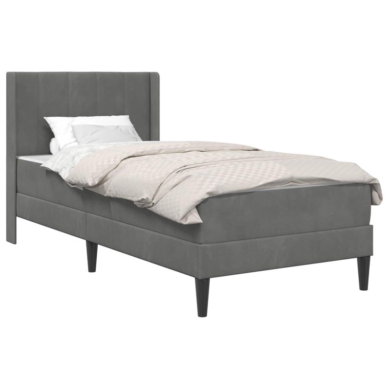 Łóżko Kontynentalne WaszeMeble z Materacem 100x200 cm Szare WM-3414844 1 szt.