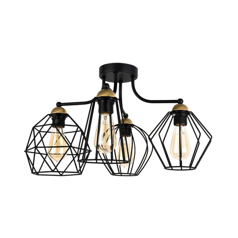 Lampa Sufitowa Żyrandol GALAXY TK Lighting czarna metalowa 4xE27 1szt.