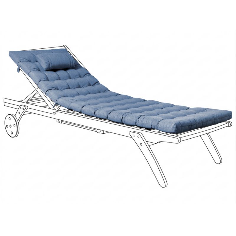 Poduszka na leżak ogrodowy Cesana premium 192 x 56 cm Niebieski 1 szt.