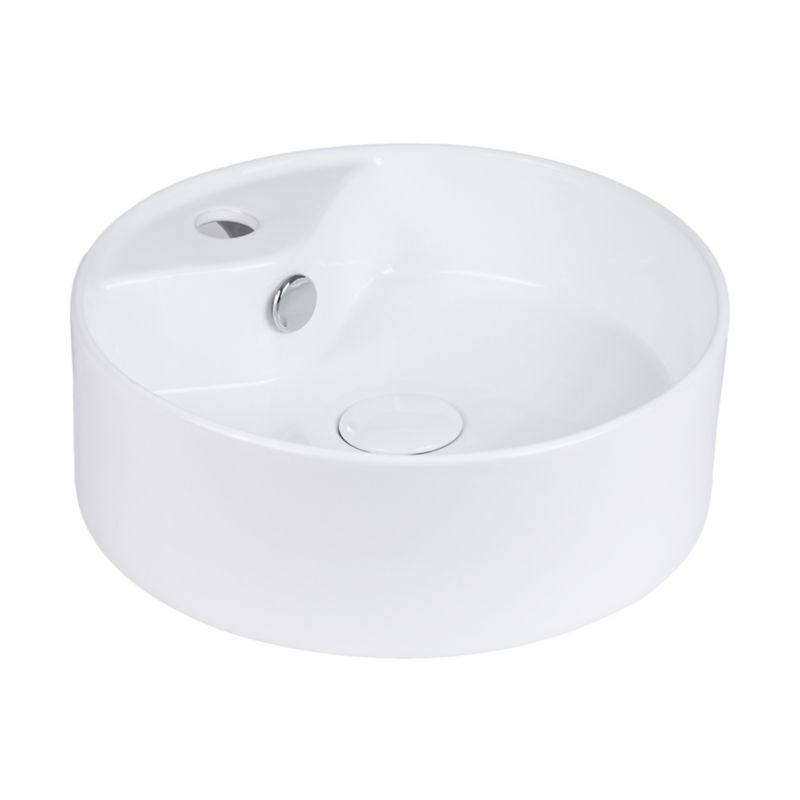 Umywalka nablatowa Uptrend Vesta 38x38 cm ceramiczna okrągła biała technologia up-clean 1 szt.
