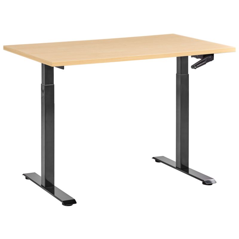 Biurko regulowane manualnie Destines 120 cm 72 cm Czarny/ jasny brąz 1 szt.
