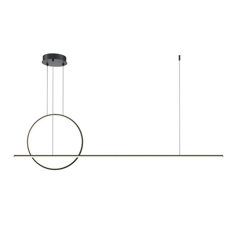 Lampa wisząca pionowy ring i długi stick Maytoni HALO czarno-biała LED 40W 3000-4000K 40Wlm IP20 - 1 szt.