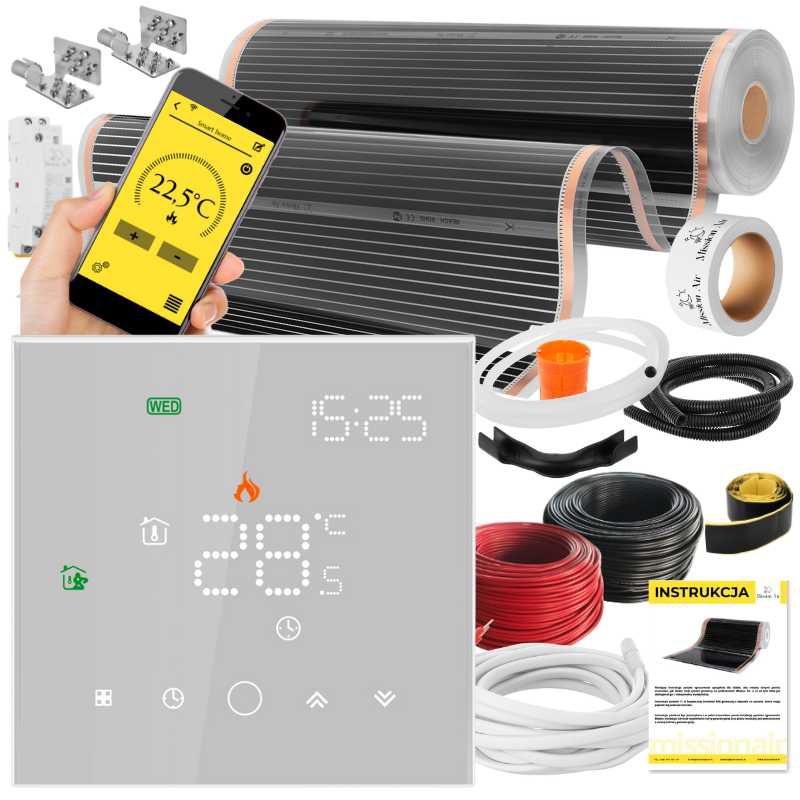 Zestaw folii grzewczej Mission Air IR SILVER 160W 2m², szer. 100cm + Leo White 1 szt.