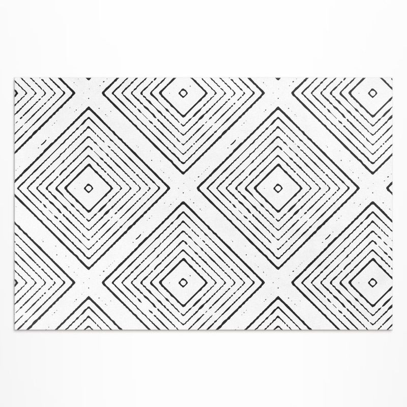 Dywan Winylowy Zewnętrzny Wallfluent 60x90 cm Regularne kwadraty boho wzór 1 szt.