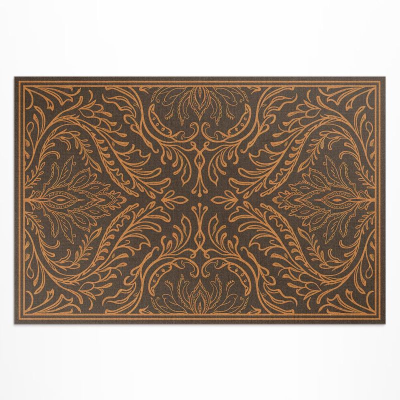 Winylowy Chodnik Zewnętrzny Wallfluent 140x210 cm Roślinne linearne ornament secesja vintage 1 szt.