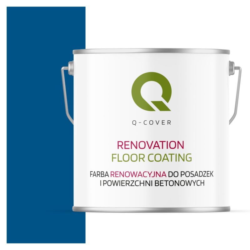 Farba Renowacyjna do Posadzek i Powierzchni Betonowych Q-Cover Niebieski RAL5005 Półmat 5L