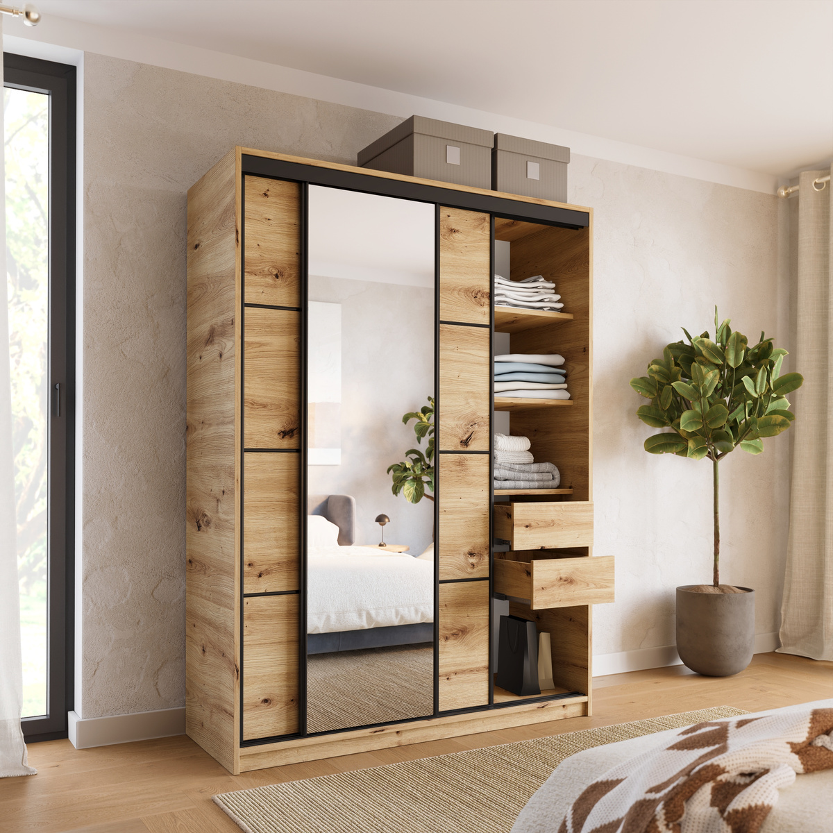 Szafa dąb artisan 150 cm LOFT