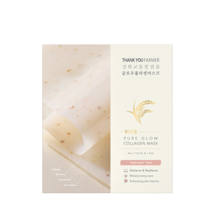 THANK YOU FARMER Rice Pure Glow Collagen Mask 1 szt