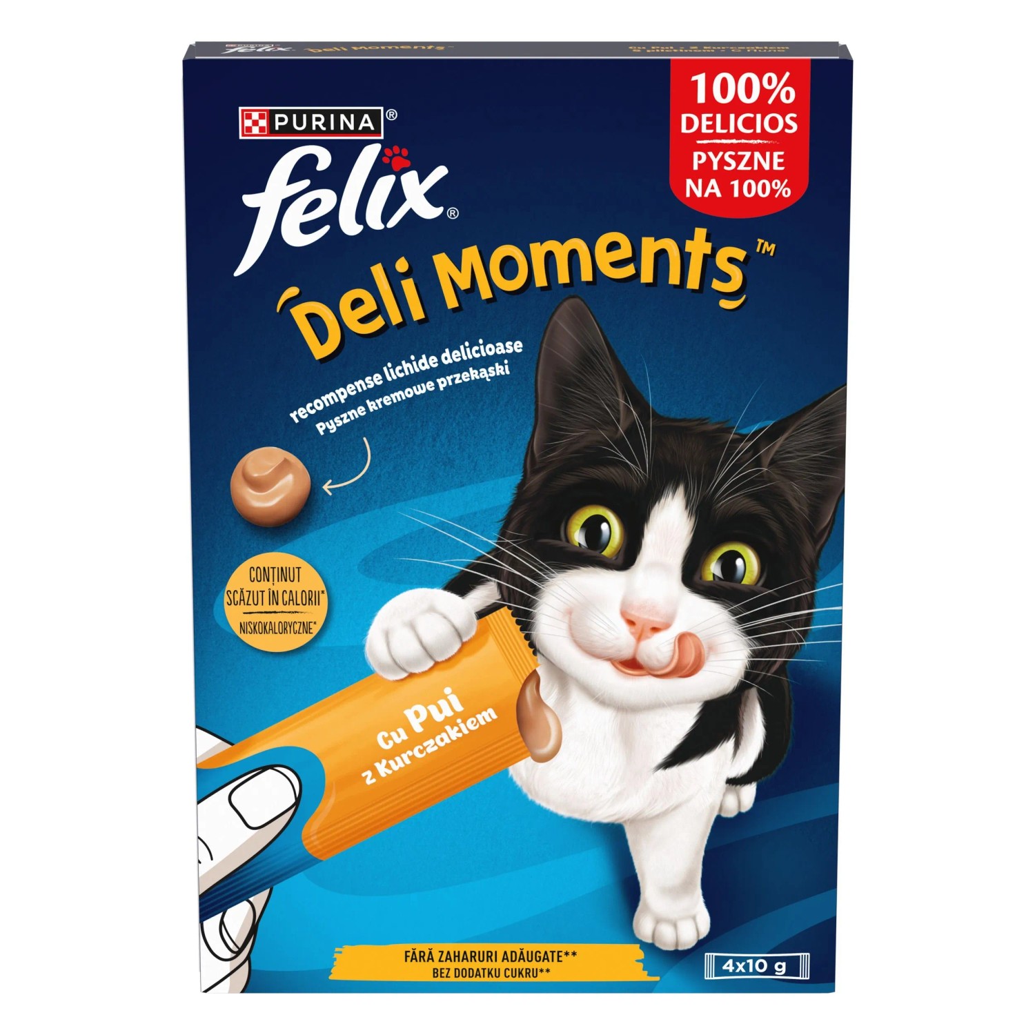 Purina Felix Deli Moments Kremowe przekąski dla kotów, saszetki 4x10 g
