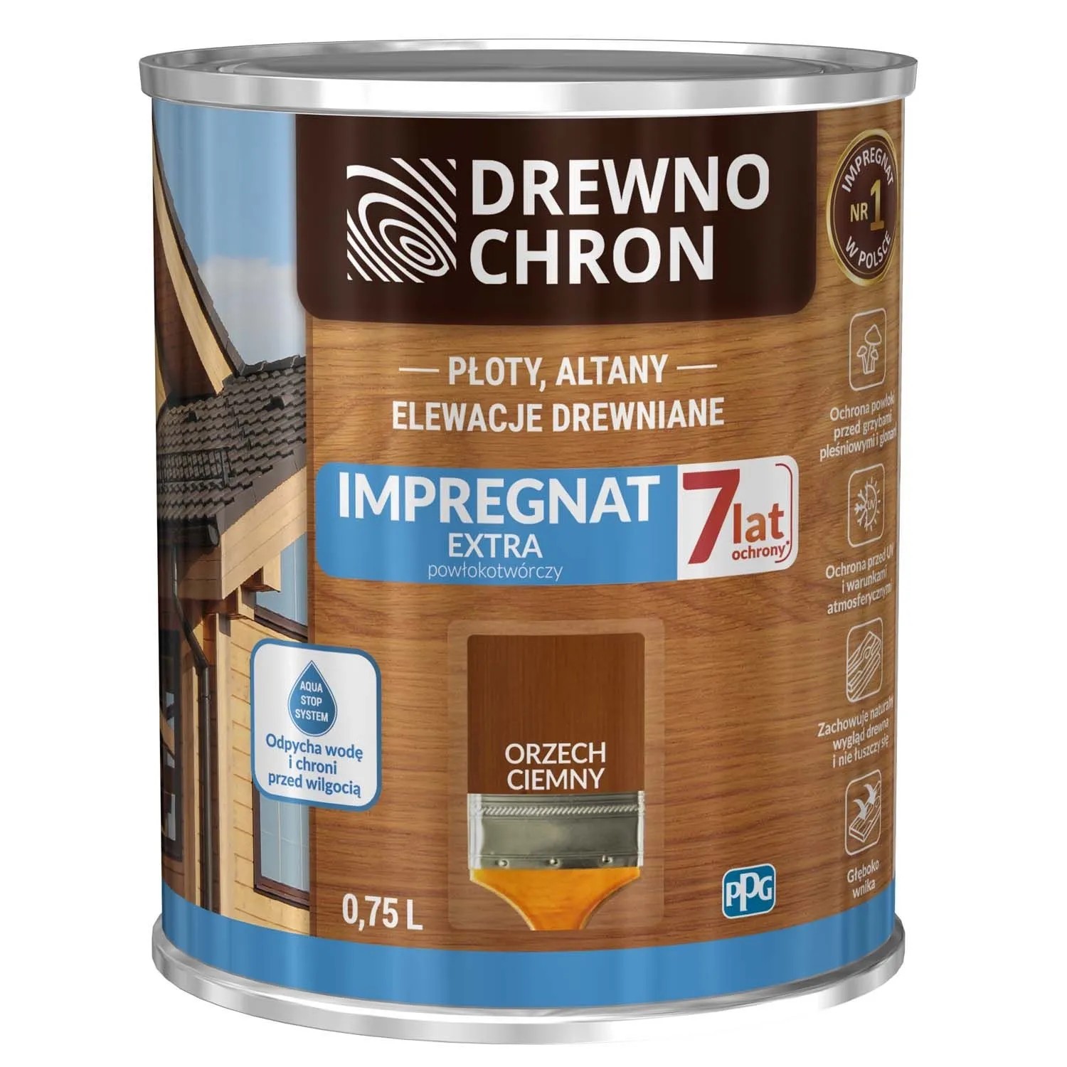 Drewnochron Impregnat Extra powłokotwórczy orzech ciemny - 0,75L