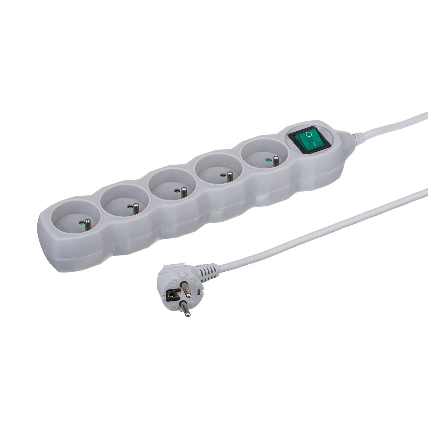 Düwi Przedłużacz 5-gniazdowy 2P+Z 3x1,0 mm2 szary 1,5 m