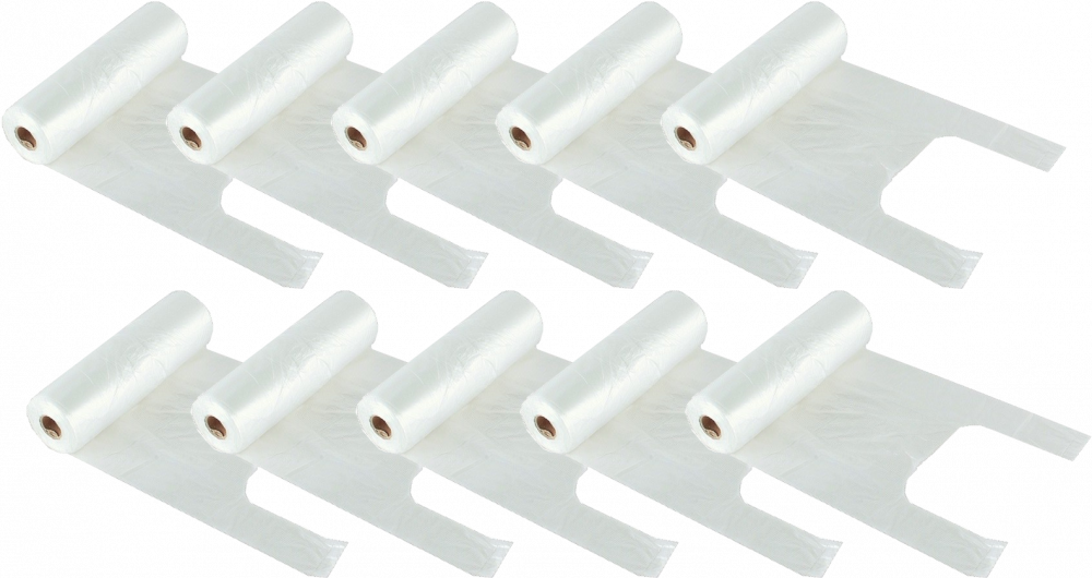 10x reklamówki plastikowe Sarantis, na rolce, bezbarwny