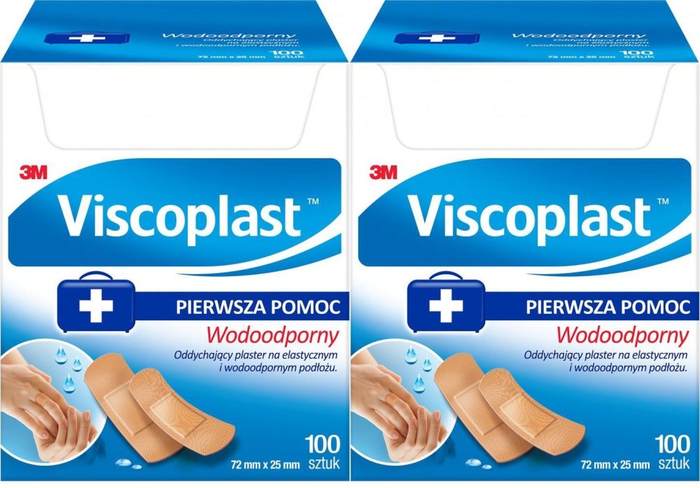 2x Plaster wodoodporny Viscoplast, 72x25mm, 100 sztuk