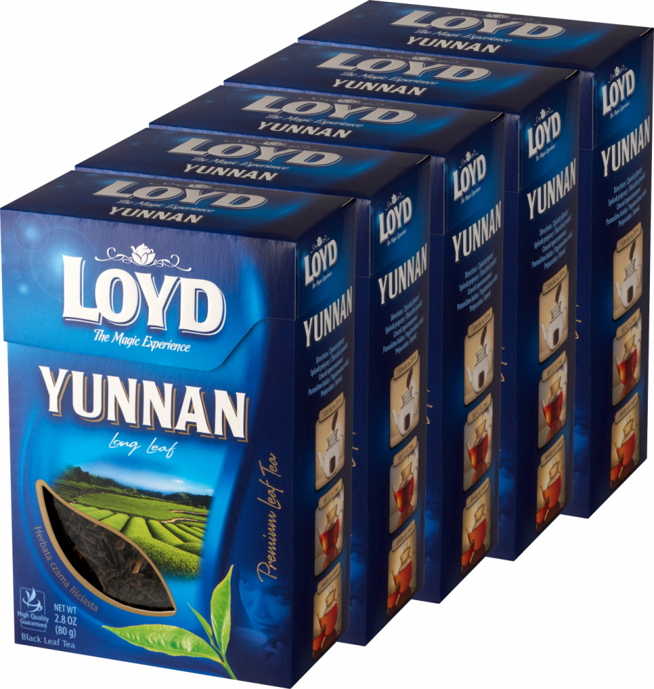 5x Herbata czarna liściasta Loyd Yunnan, 80g