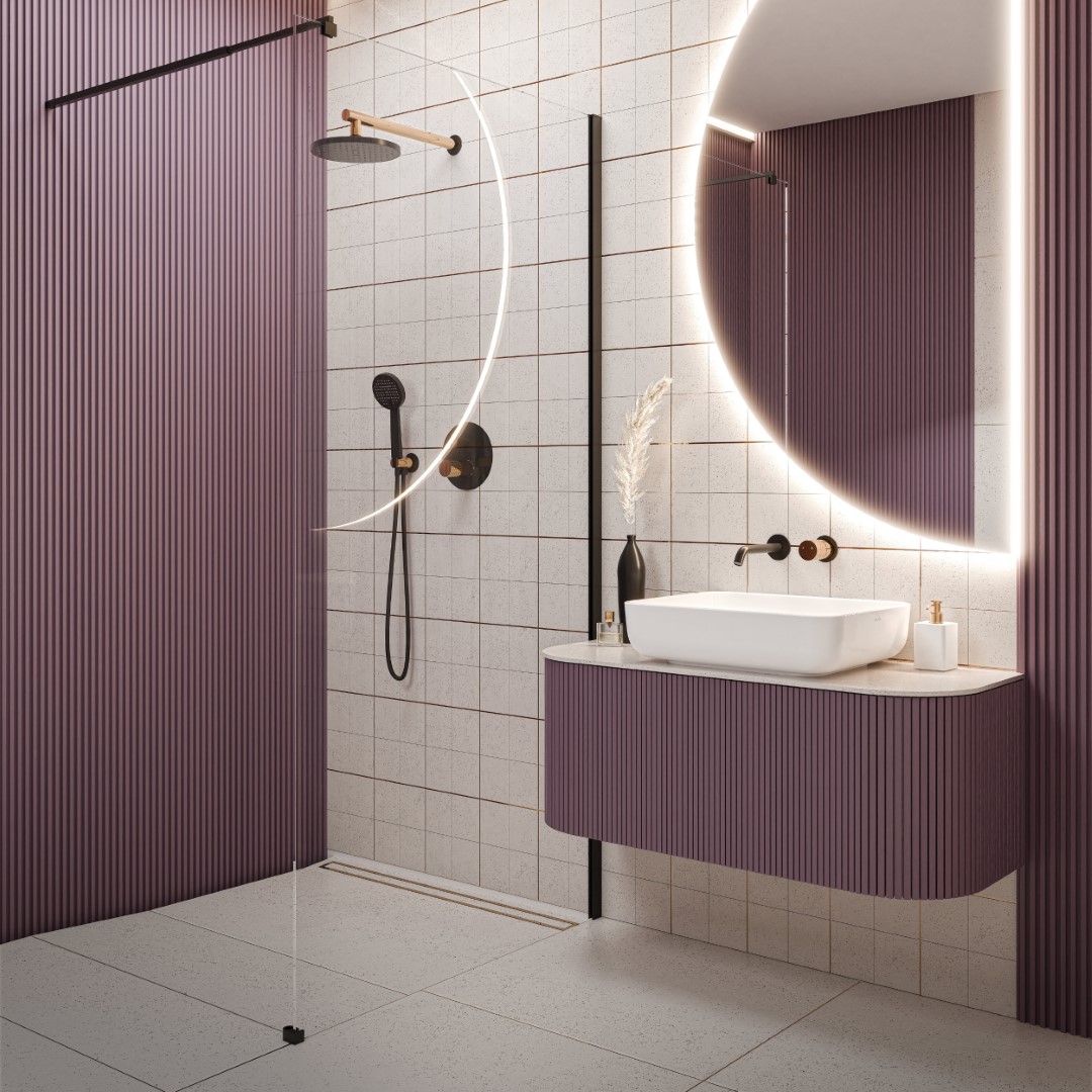 Invena ścianka prysznicowa walk-in 120 cm czarny półmat/szkło przezroczyste AK-32-121
