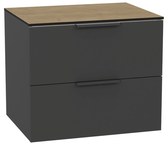 Zestaw Excellent Tuto 2.0 szafka 60 cm podumywalkowa wisząca z blatem szary-dąb MLEX.2172.K.60.02BL.GRGR