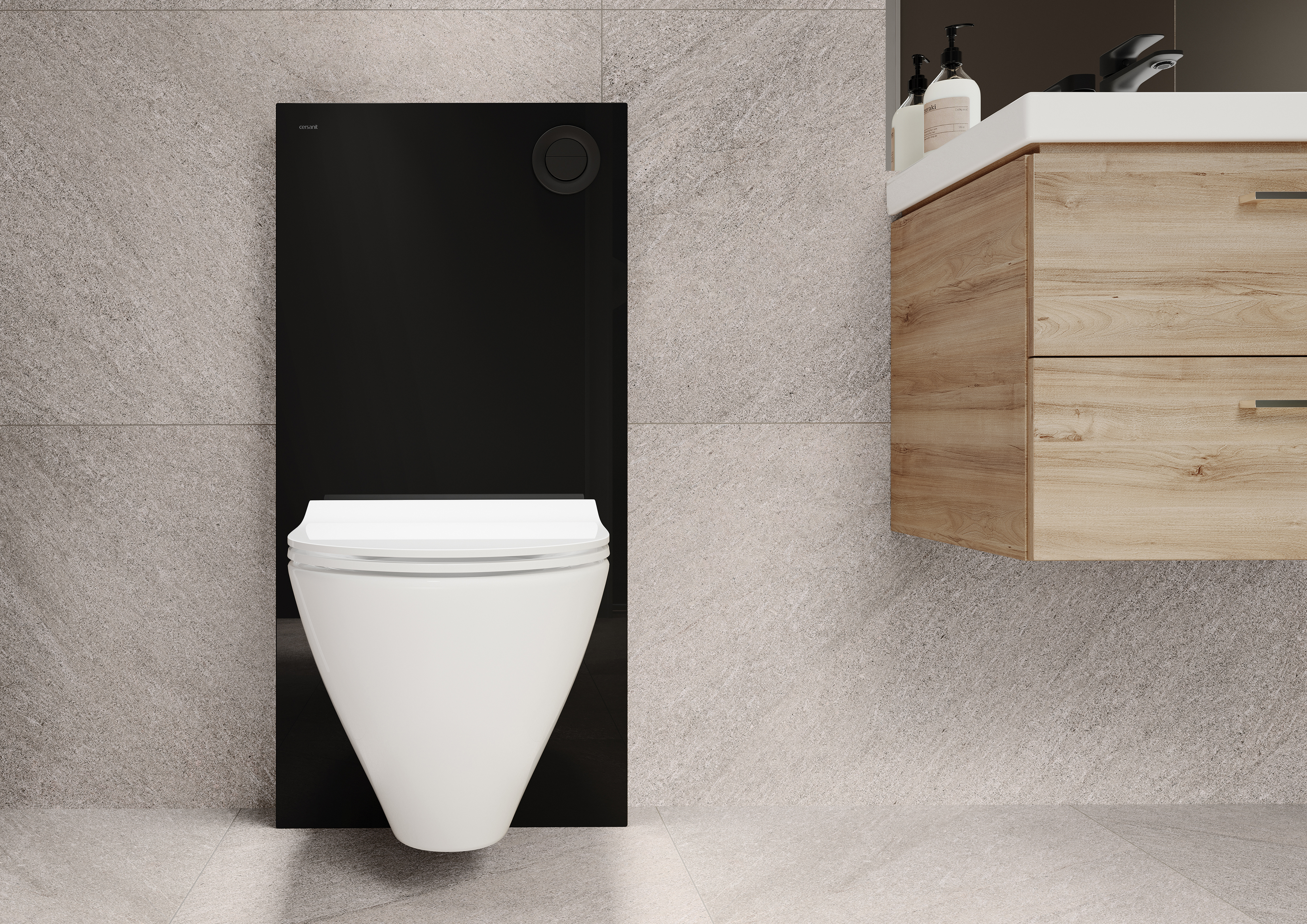 Cersanit Aqua Integra moduł sanitarny do miski WC wiszącej czarny K97-459