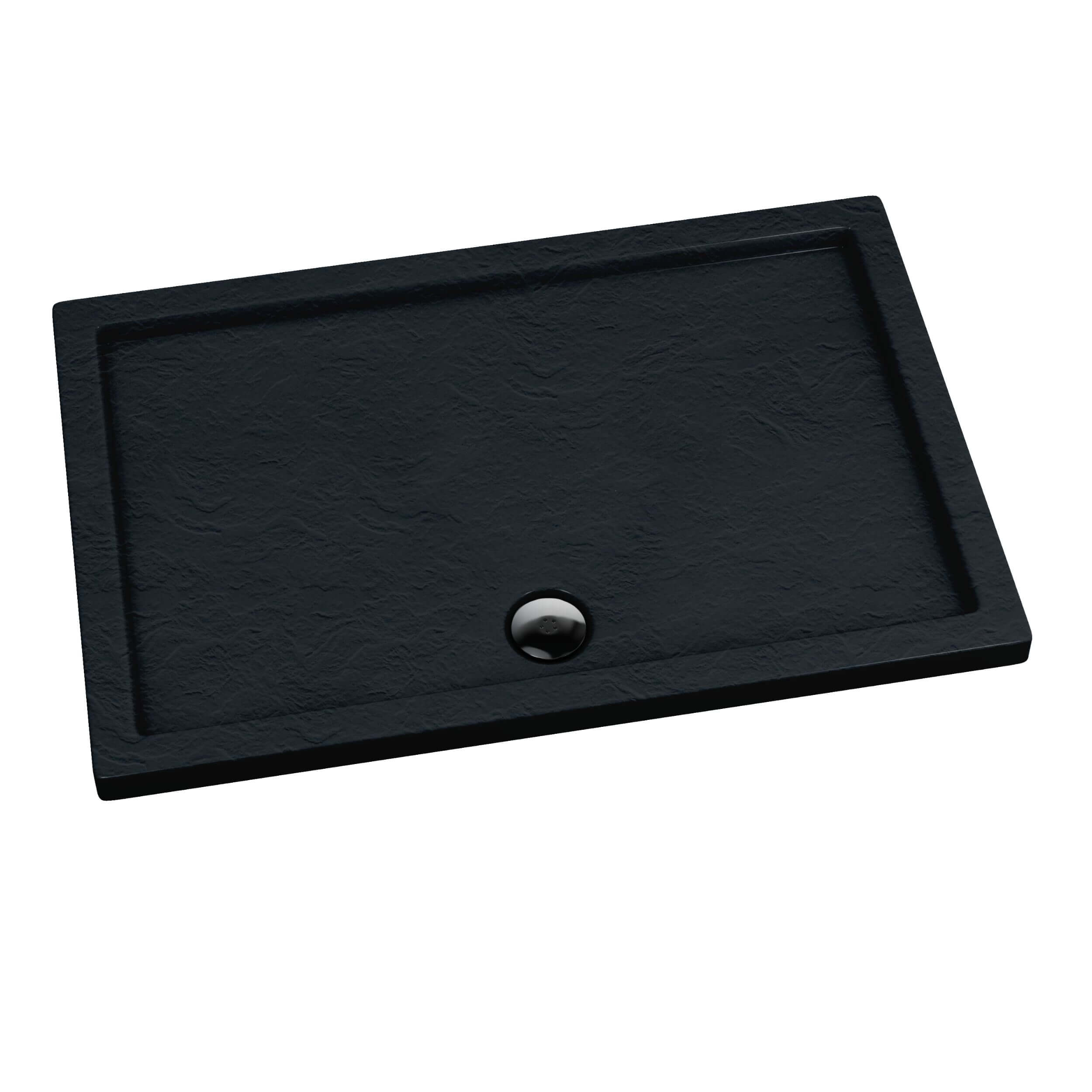 Schedpol Caspar Black Stone brodzik prostokątny 160x90 cm czarny 3.248/C/ST