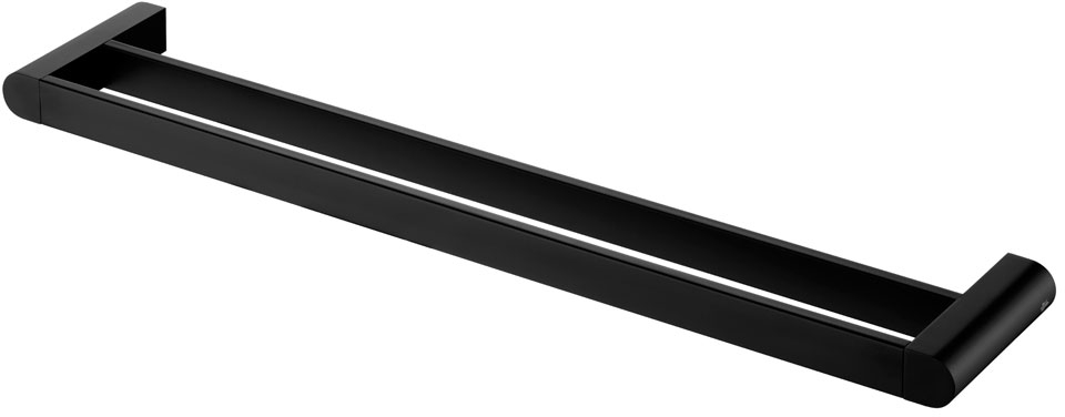Bisk Futura black wieszak kąpielowy podwójny 61 cm czarny 02967
