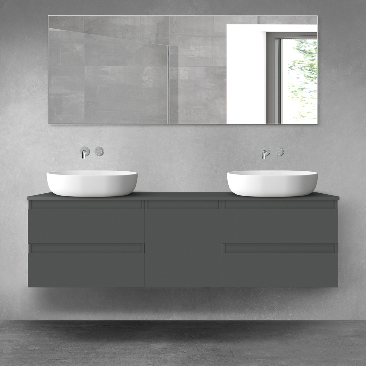 Oltens Vernal zestaw mebli łazienkowych 160 cm z blatem grafit mat 68400400 - Wysyłka w 24h