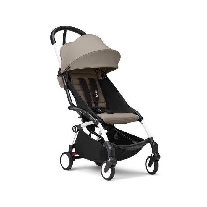 Stokke Yoyo 3 - wózek spacerowy-Taupe/ Biała rama