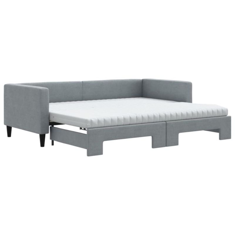 Sofa rozkładana WaszeMeble 90x200 cm Jasnoszary tkanina WM-3196596 1 szt.