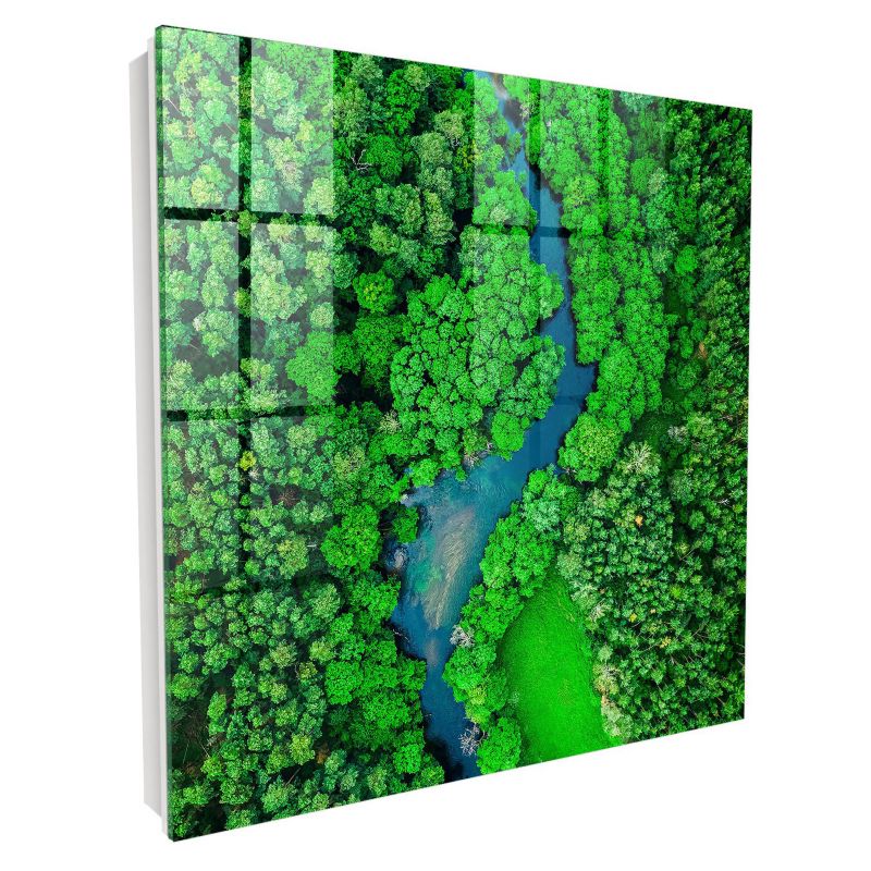 Pudełko Na Klucze Tulup 30x30 cm Zielone lasy - Biała - Otwierana na lewo 1 szt.