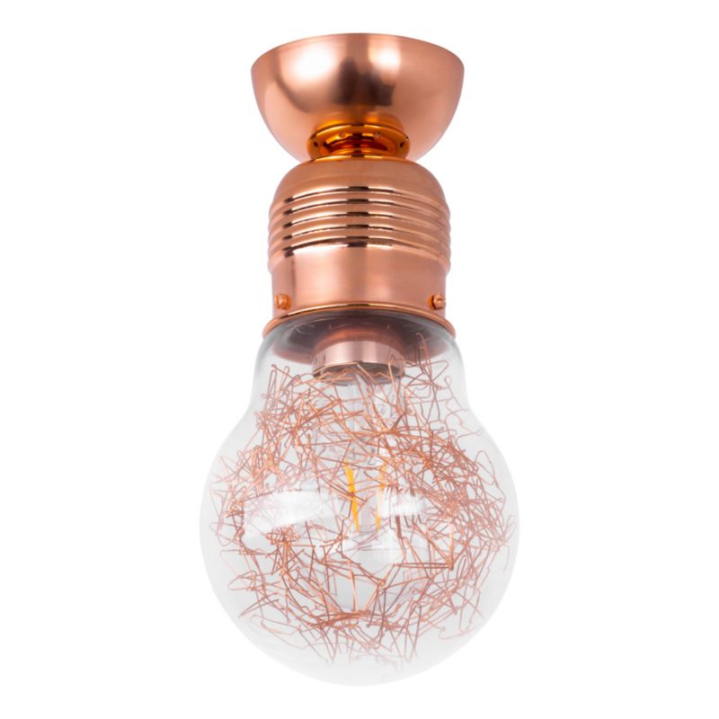 Lampa Sufitowa SPOT Light 1xE27 Max.60W Połączenie Miedzi i Transparentnego Szkła, Polski Producent, 1 szt.