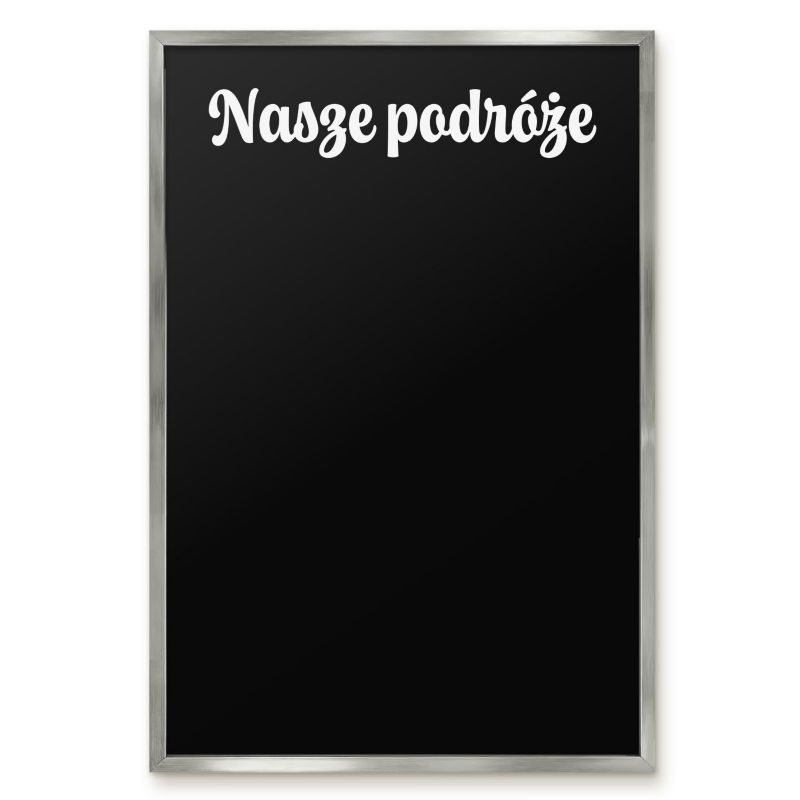 Tablica Magnetyczna Na Magnesy Tulup 40x60 cm Nasze podróże 6 - Srebrna rama Do salonu, sypialni 1 szt.