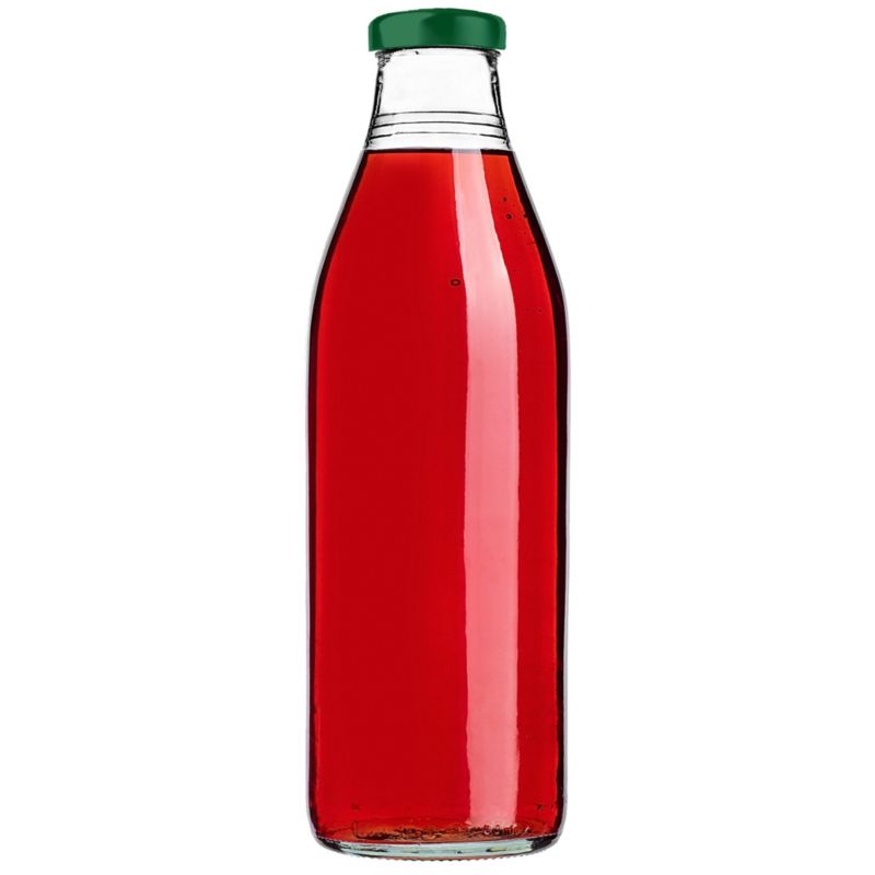 Butelka szklana KADAX na sok 1L z zakrętką zieloną 20 szt.