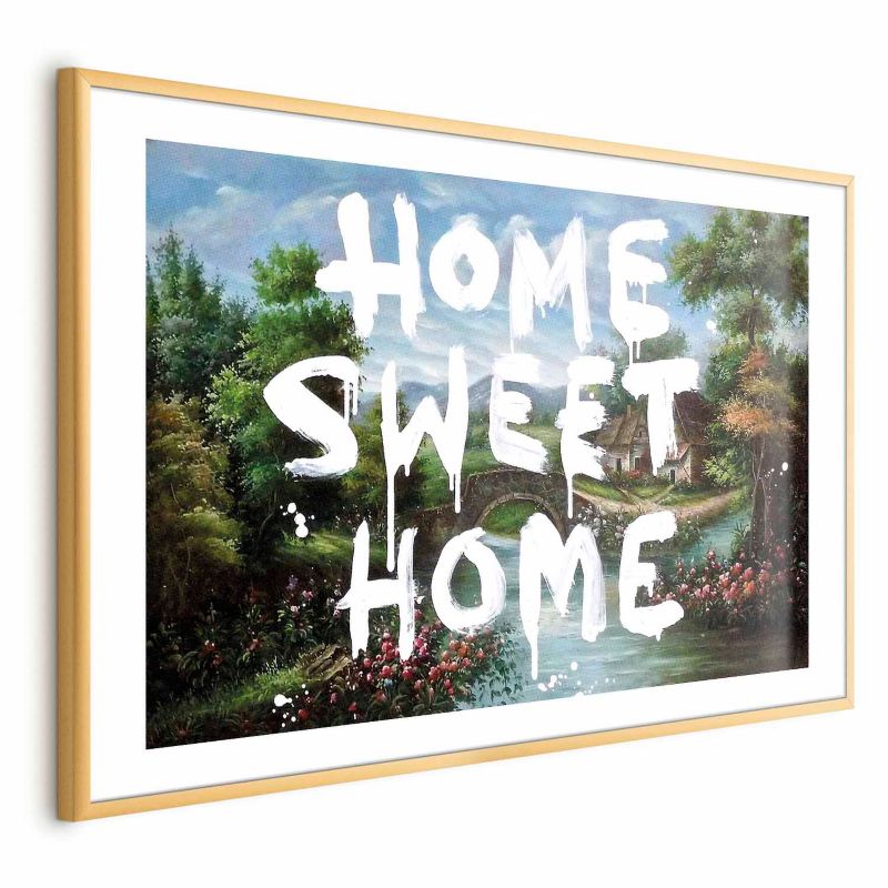 Plakat Artgeist Wymarzony dom 42x29,7 cm z ramą złotą z marginesem 1 szt