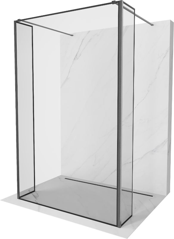 Ścianka prysznicowa Mexen Kioto czarny wzór 100 x 30 x 30 cm 3 szt.