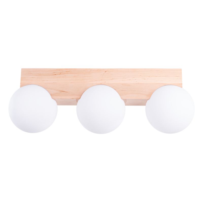 Lampa wisząca listwa szklane kule Sollux Lighting BULBO naturalne drewno-biała 3xG9x8W IP20 wym:16x46x12cm - 1 szt.